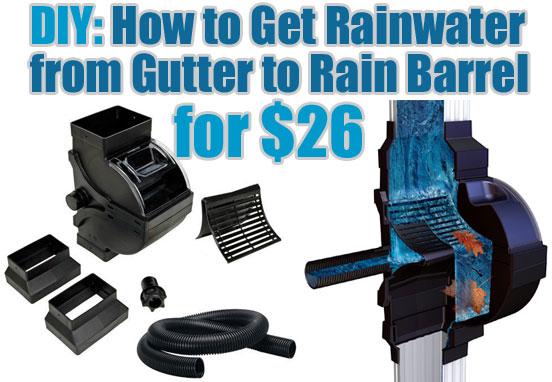 How to Get Rainwater from Gutter to Rain Barrel for $26