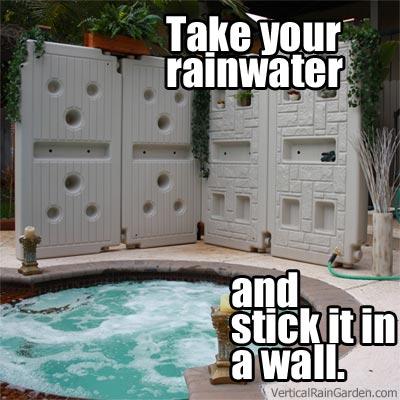 Rain Wall Behind Hot Tub
