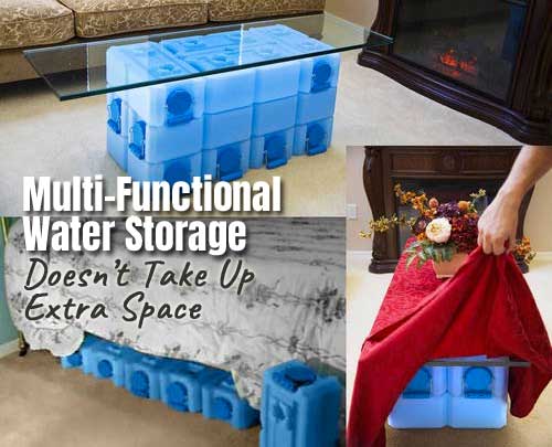 Space Saving Water Storage Containers - Hide Under a Table, Bed, Closet, etc..