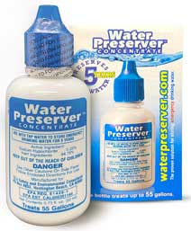 Water Preserver Concentrate Kills Bacteria, Algae, Mold in Water Storage Containers