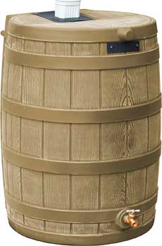 Good Ideas Rain Wizard 50-Gallon Rain Barrel for Home Rainwater Collection, Complete Kit with Spigot Included