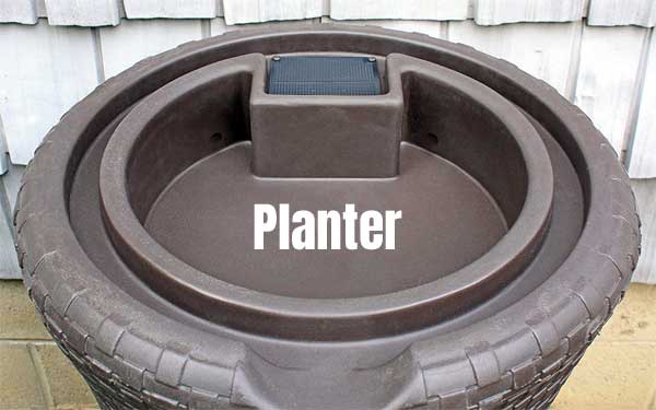 Rain Barrel with Built-in Planter on Top for Flowers, Berries, Herbs or other Plants, Also Helps to Disguise the Water Storage Tank as a Stylish Planter